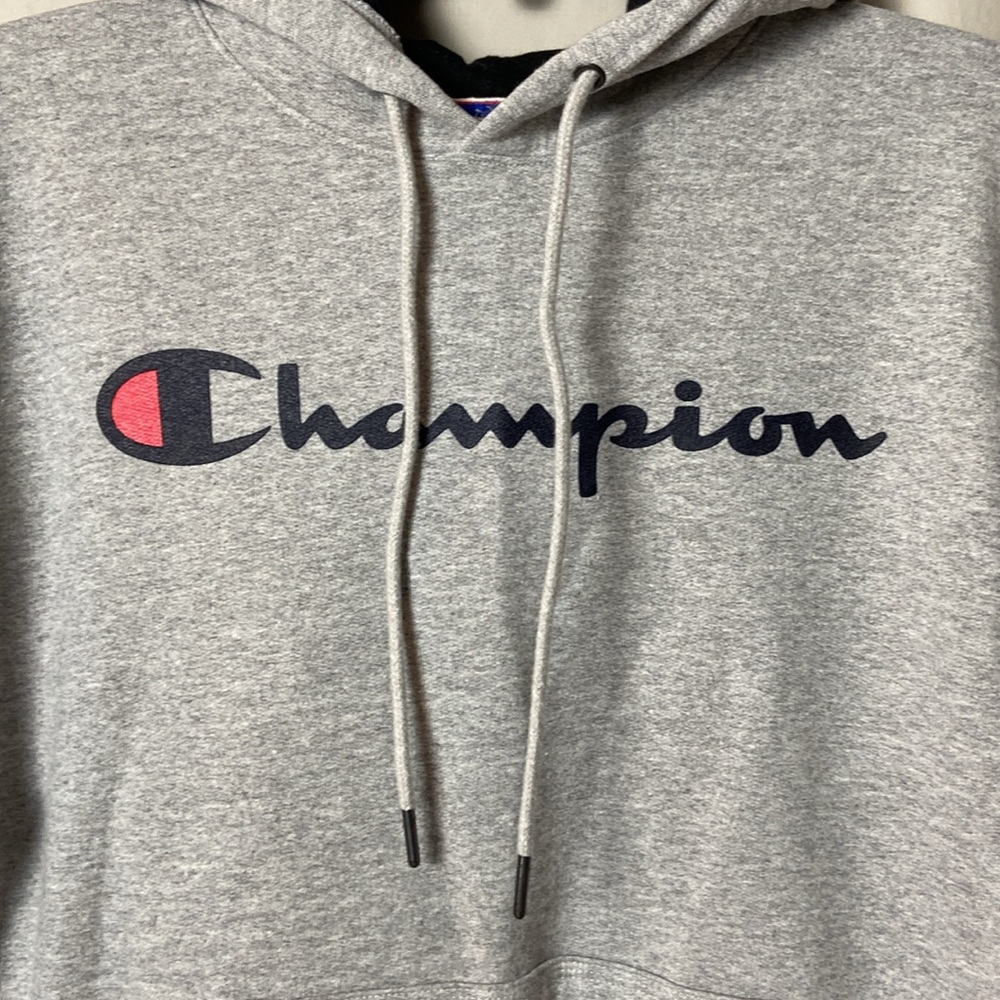 Champion Sweatshirt Hoodie Mens S Gray Hood Lined in Black NWT